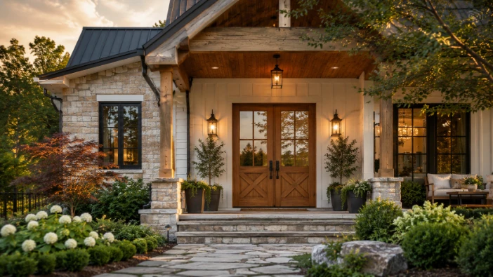 15 Farmhouse Double Front Doors Ideas That Instantly Elevate Curb Appeal