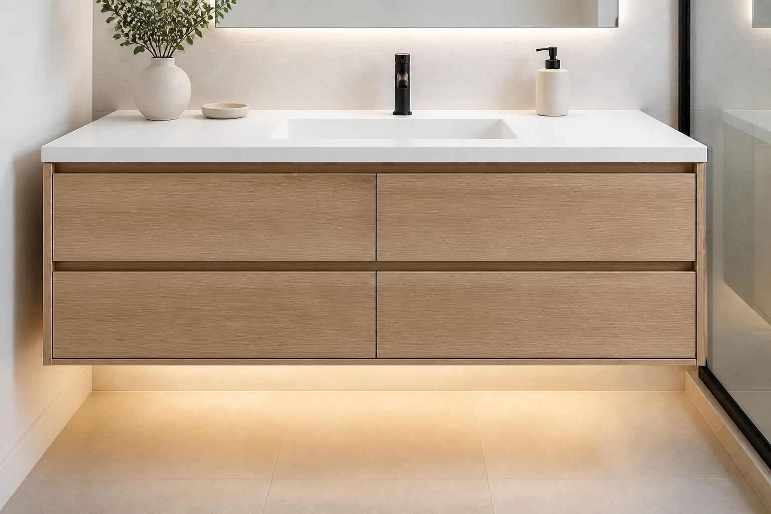 Modern bathroom vanity with sink