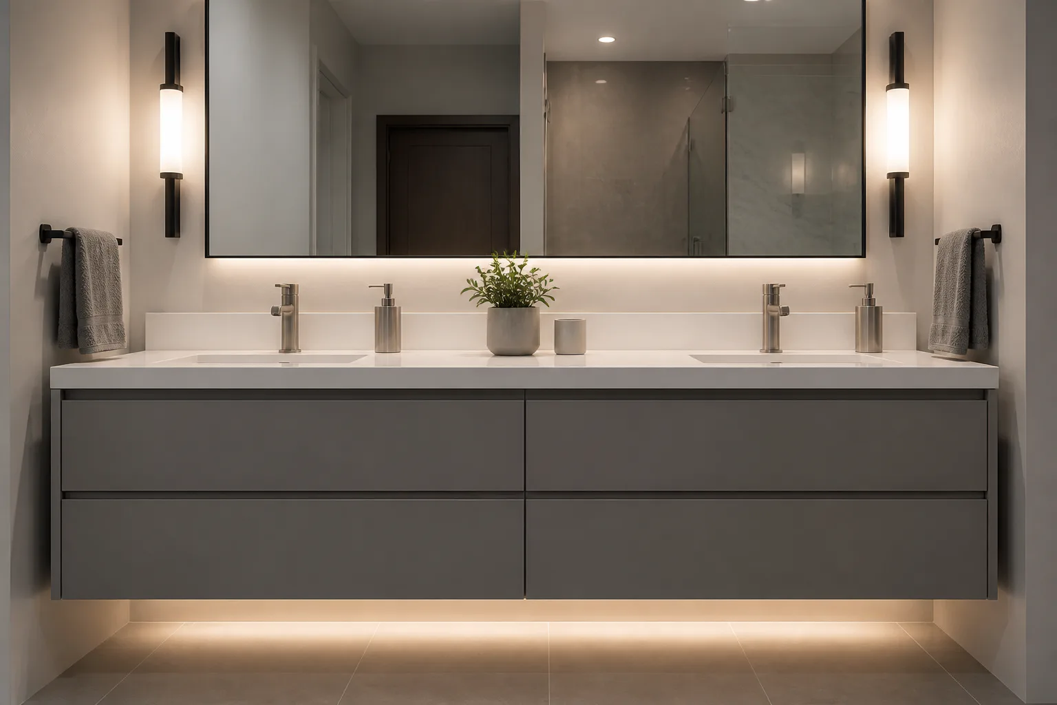 Modern double-sink bathroom vanity