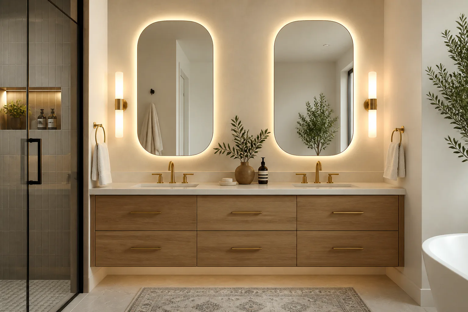 Modern double vanity bathroom