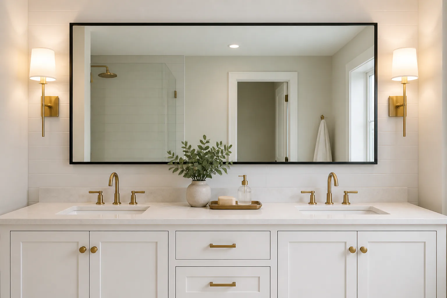 Modern double-sink bathroom vanity