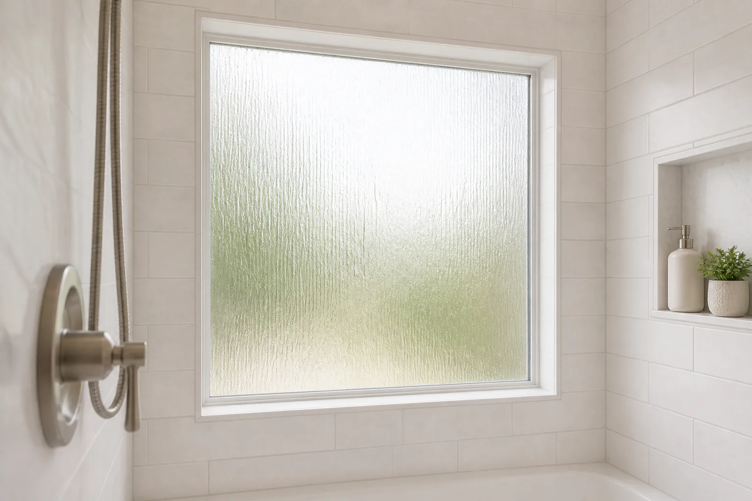 Frosted bathroom shower window