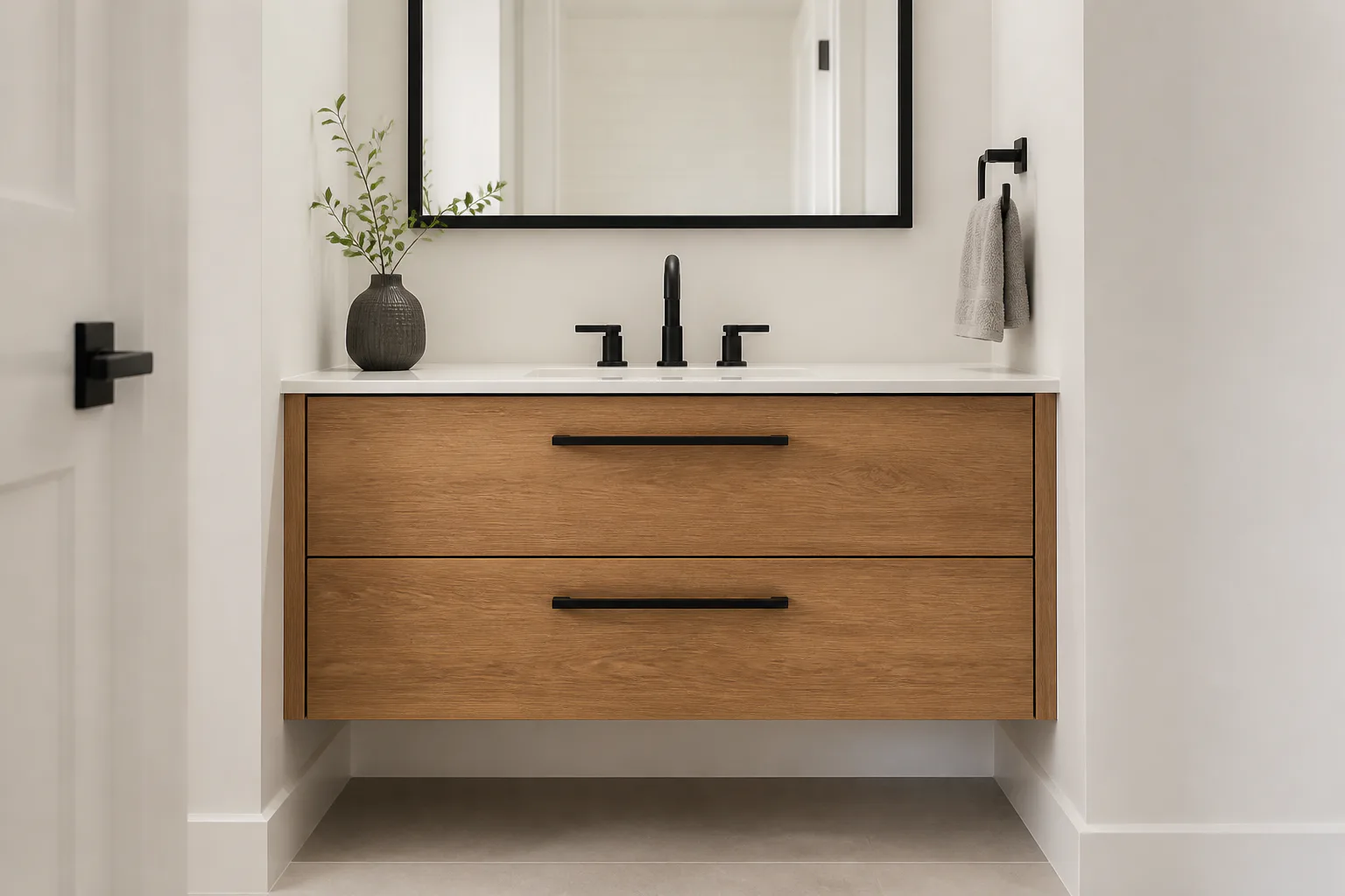 Modern bathroom vanity with mirror