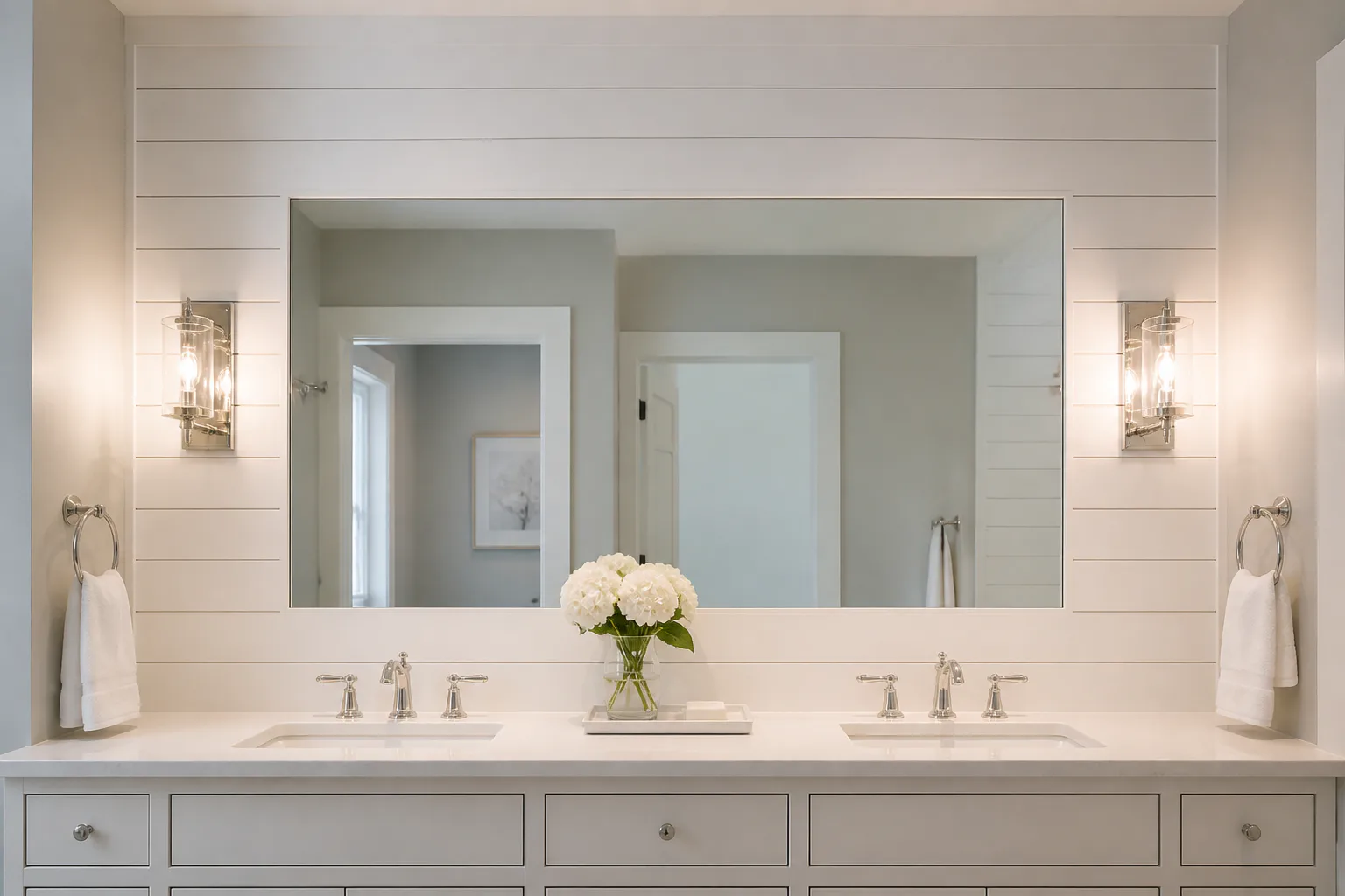 Modern double-sink bathroom vanity