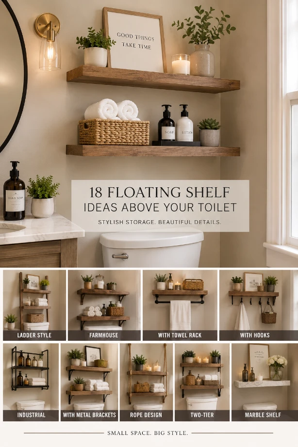 25 Floating Shelves Above Toilet Ideas: Maximize Bathroom Storage with Style