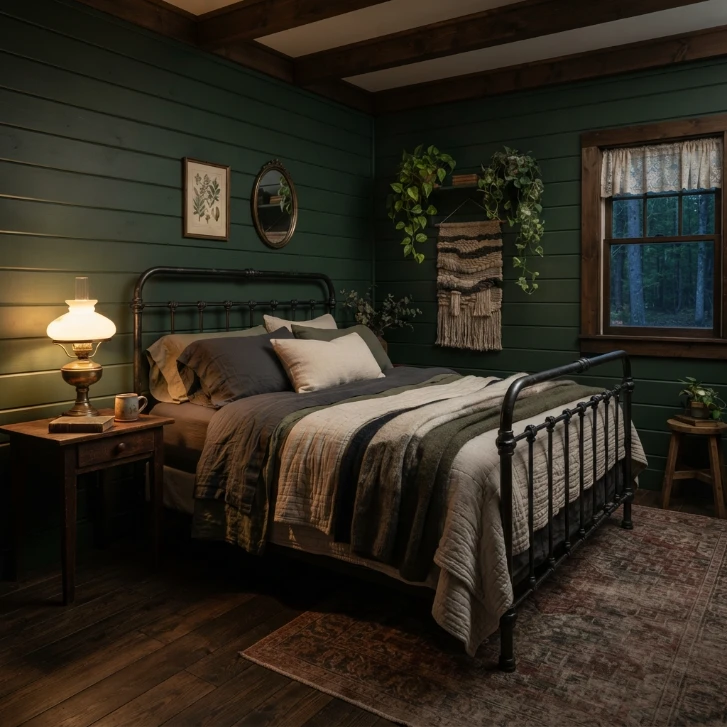 20 Moody Dark Cottagecore Bedroom Ideas for a Whimsical Woodland Haven