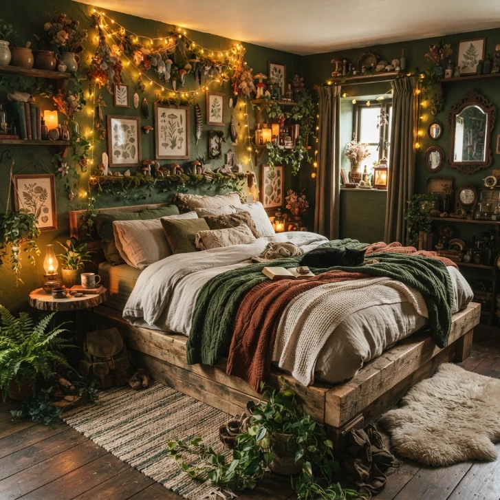 12 Earthy Goblin Core Bedroom Ideas for a Whimsical Woodland Burrow